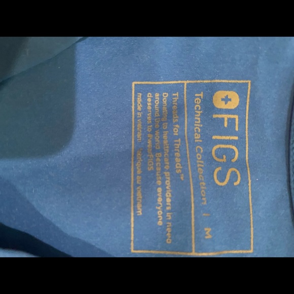 3 royal blue Figs scrub tops - Picture 2 of 3